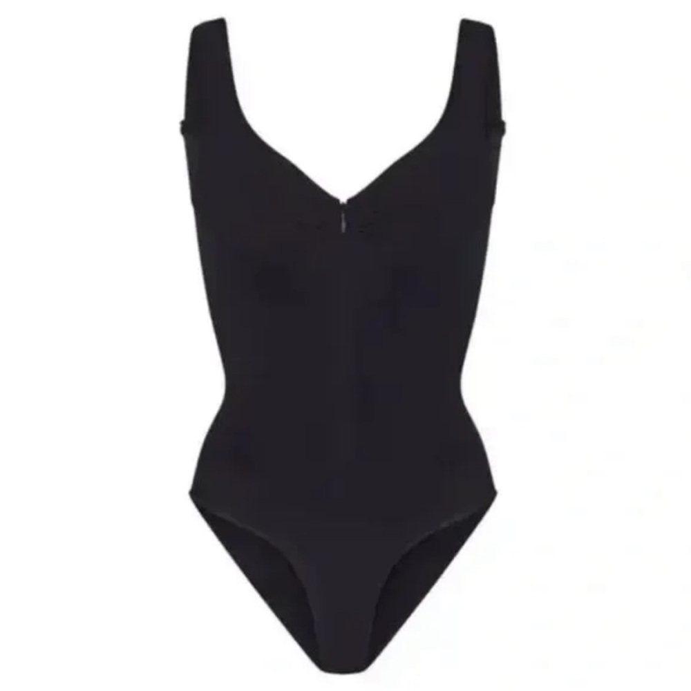 SKIMS *NWOB Seamless Sculpt Zip Front Bodysuit | Onyx - Picture 2 of 10